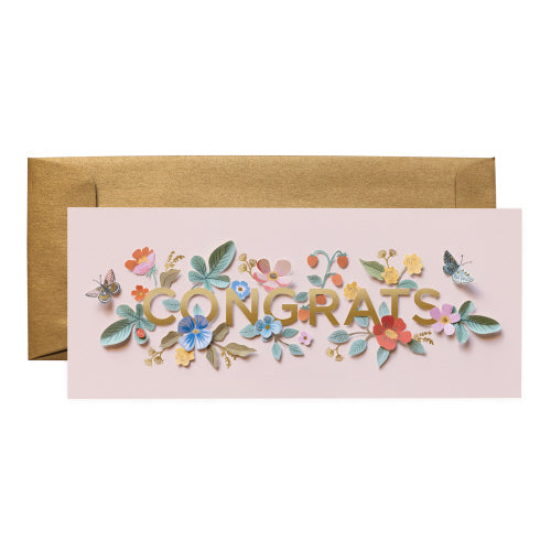 Floral Paper Cut Outs Congrats Card