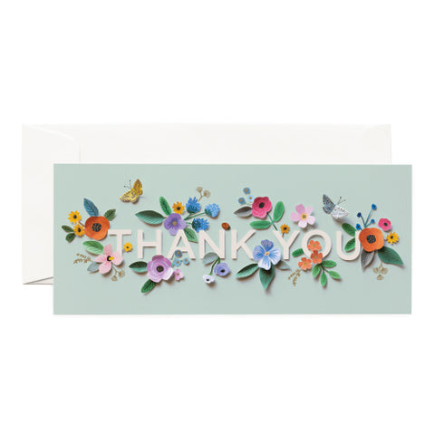 Floral Paper Cut Outs Thank You Card